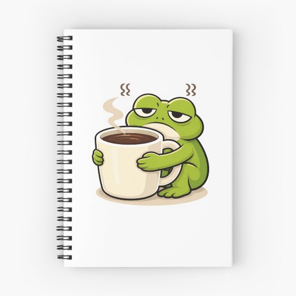 Item preview, Relatable Frog Sticker – Minimal Frog Coffee Addict Aesthetic Cute Animal Laptop Sticker designed and sold by DownloSpace.