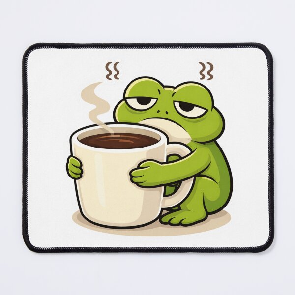 Item preview, Relatable Frog Sticker – Minimal Frog Coffee Addict Aesthetic Cute Animal Laptop Sticker designed and sold by DownloSpace.