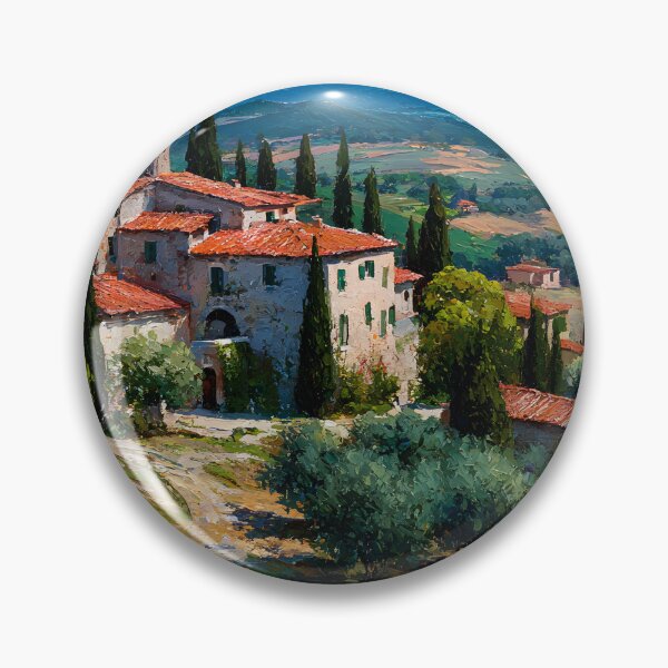 Item preview, Tuscan Farmhouse on Hillside with Vineyards and Olive Trees designed and sold by daila70.