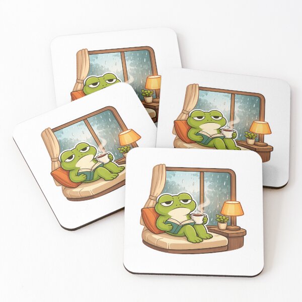 Item preview, Relatable Frog Sticker – Minimal Frog Rainy Day Aesthetic Cute Animal Laptop Sticker designed and sold by DownloSpace.