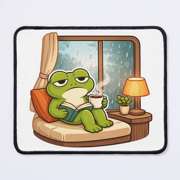 Item preview, Relatable Frog Sticker – Minimal Frog Rainy Day Aesthetic Cute Animal Laptop Sticker designed and sold by DownloSpace.