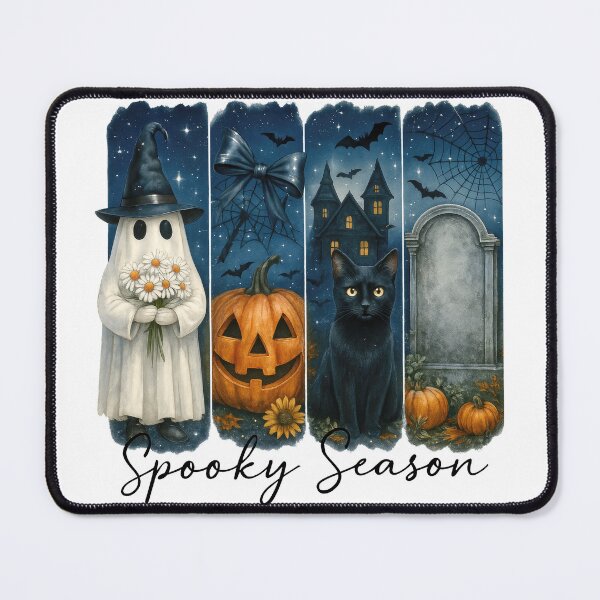 Item preview, Cute Halloween Ghost Pumpkin Cat Gravestone Design designed and sold by Gallory Hive.