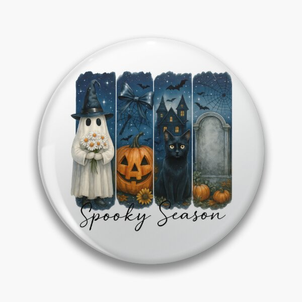 Item preview, Cute Halloween Ghost Pumpkin Cat Gravestone Design designed and sold by Gallory Hive.