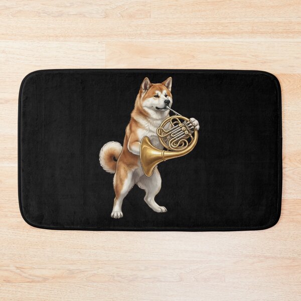 Item preview, Akita Playing French Horn Player Dog Lover designed and sold by DoodleTortle.