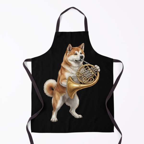 Item preview, Akita Playing French Horn Player Dog Lover designed and sold by DoodleTortle.