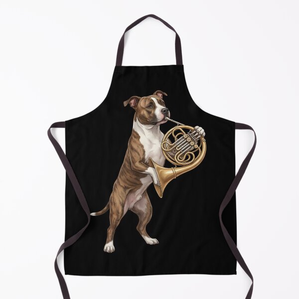Item preview, American Staffordshire Terrier Playing French Horn Player Dog Lover designed and sold by DoodleTortle.