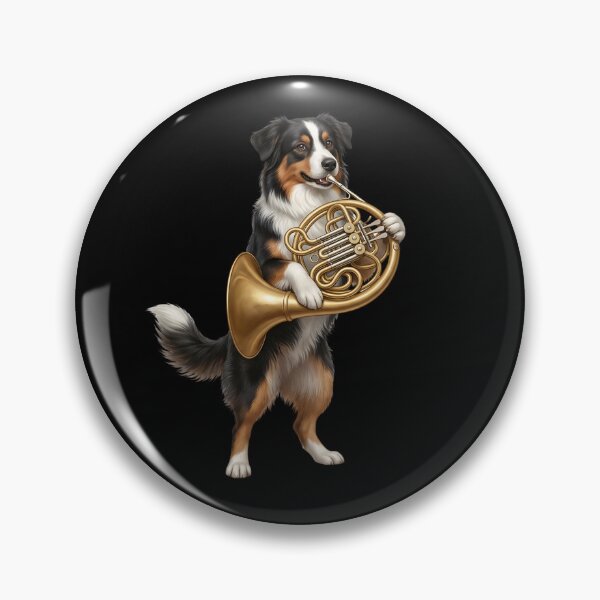 Item preview, Australian Shepherd Playing French Horn Player Dog Lover designed and sold by DoodleTortle.