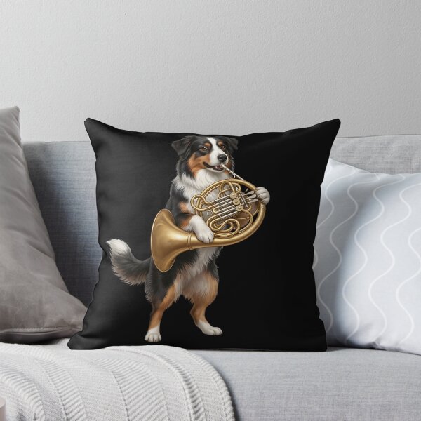 Item preview, Australian Shepherd Playing French Horn Player Dog Lover designed and sold by DoodleTortle.