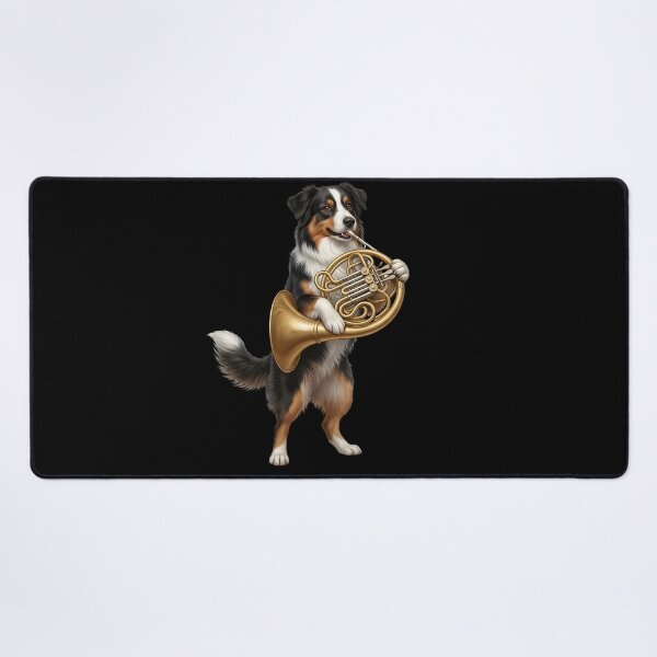 Item preview, Australian Shepherd Playing French Horn Player Dog Lover designed and sold by DoodleTortle.