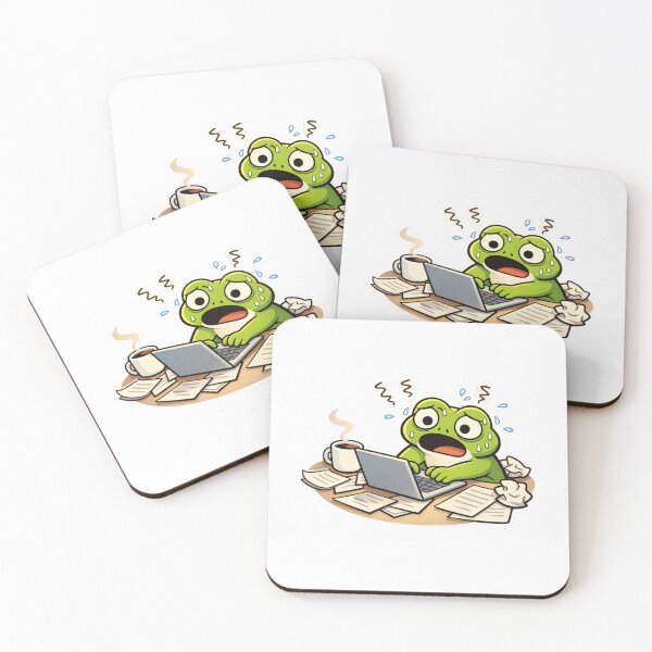 Item preview, Relatable Frog Sticker – Minimal Frog Deadline Aesthetic Cute Animal Laptop Sticker designed and sold by DownloSpace.