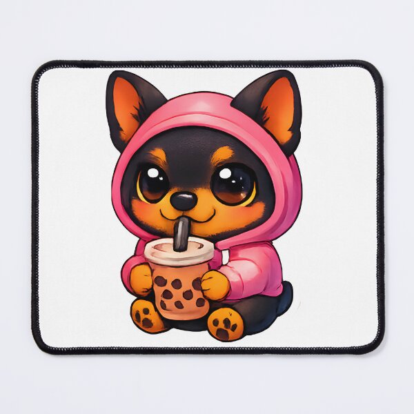Item preview, Kawaii Cute Mini Pincher Dog Boba Tea designed and sold by VictorySticker.