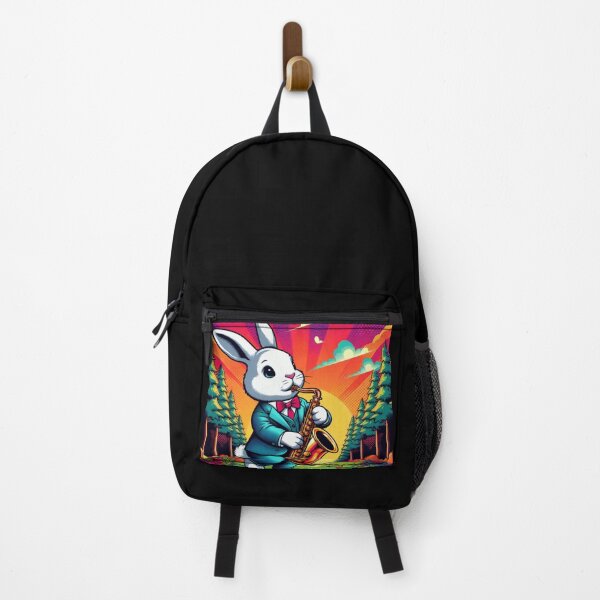 Item preview, Rabbit Saxophone – Whimsical Sunset Forest Design designed and sold by Dogandesighn.