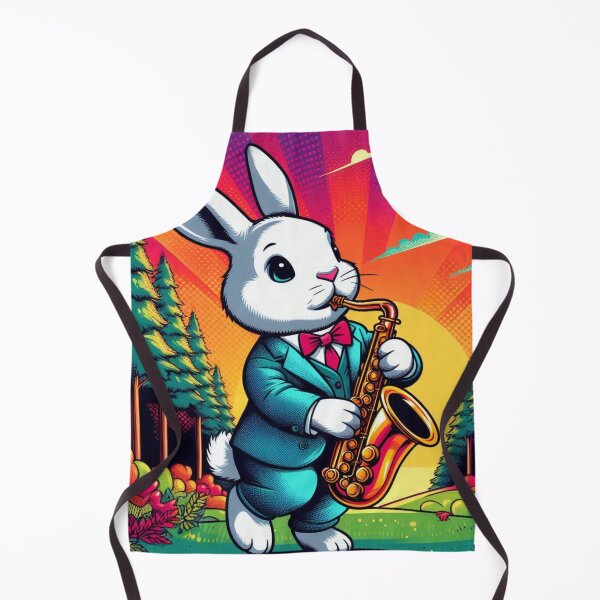 Item preview, Rabbit Saxophone – Whimsical Sunset Forest Design designed and sold by Dogandesighn.