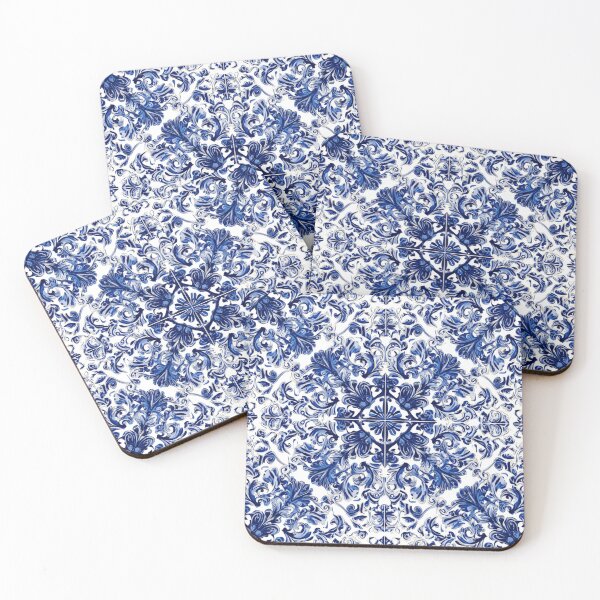 Item preview, Royal Delft Blue Floral Hand Painted Ornament Pattern designed and sold by GrinGalore.