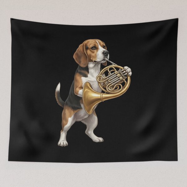 Item preview, Beagle Playing French Horn Player Dog Lover designed and sold by DoodleTortle.