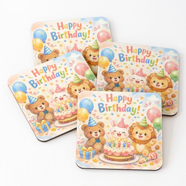 Item preview, Cute Happy Birthday Animals Party Illustration designed and sold by myforestfog.