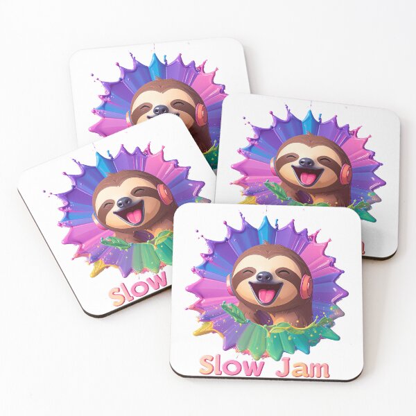 Item preview, Slow Jam Cute Sloth Headphones Music Figure designed and sold by icemanphotos.