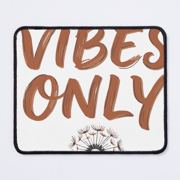 Item preview, Hand lettered brush script reads Good Vibes Only above a delicate dandelion illustration, conveying positivity, calm, motivation and modern boho style for posters designed and sold by Dejbar.
