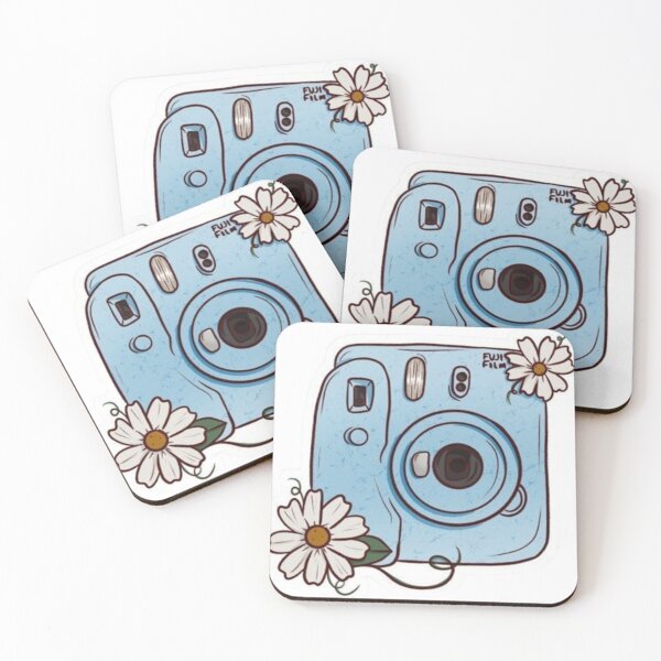 Item preview, Cute Blue Retro Instax Camera Floral Daisy Art designed and sold by DESIGN DIMENSION .