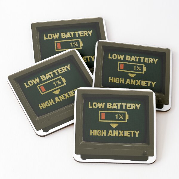 Item preview, Low Battery = High Anxiety — Retro Pixel Art designed and sold by sorryNOTsorry.brand.