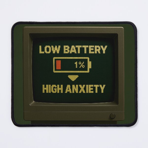Item preview, Low Battery = High Anxiety — Retro Pixel Art designed and sold by sorryNOTsorry.brand.