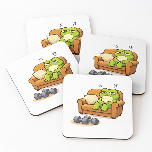 Item preview, Relatable Frog Sticker – Minimal Frog Gym Avoider Aesthetic Cute Animal Laptop Sticker designed and sold by DownloSpace.