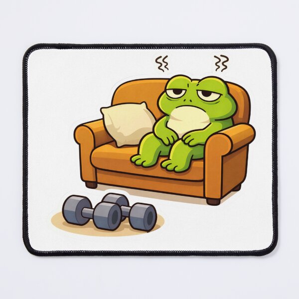 Item preview, Relatable Frog Sticker – Minimal Frog Gym Avoider Aesthetic Cute Animal Laptop Sticker designed and sold by DownloSpace.