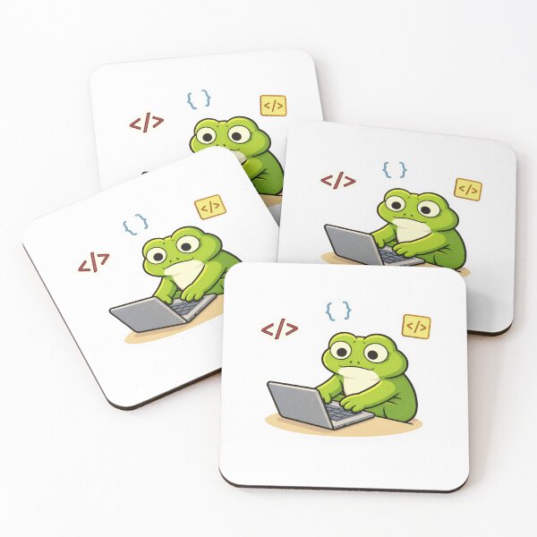 Item preview, Relatable Frog Sticker – Minimal Frog Coding Aesthetic Cute Animal Laptop Sticker designed and sold by DownloSpace.