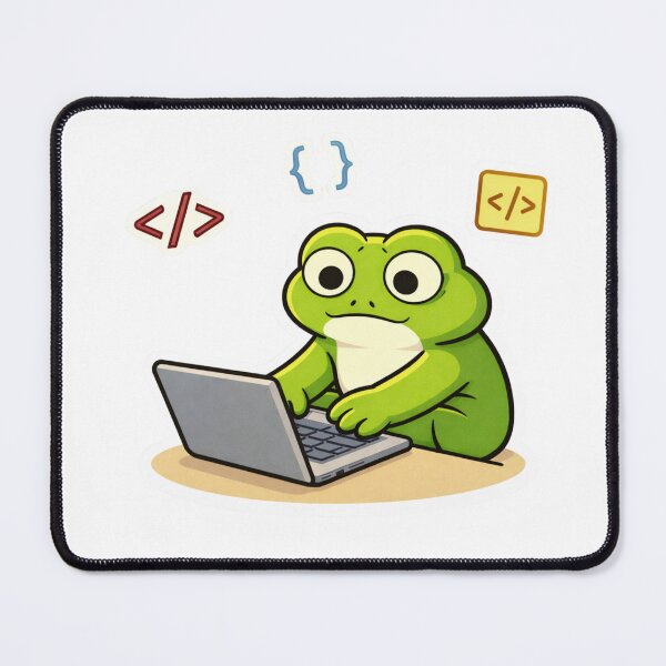 Item preview, Relatable Frog Sticker – Minimal Frog Coding Aesthetic Cute Animal Laptop Sticker designed and sold by DownloSpace.