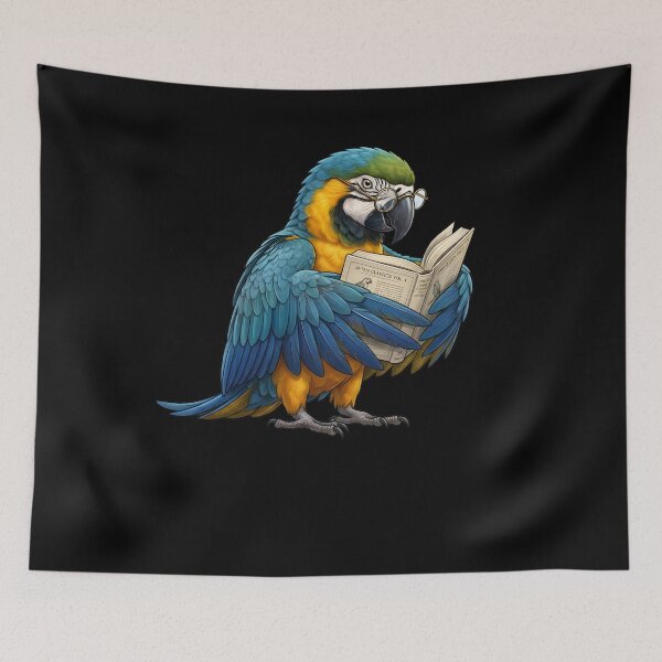 Item preview, Funny Blue and Gold Macaw Parrots Reading Book Bird Lover designed and sold by TerryConnells.