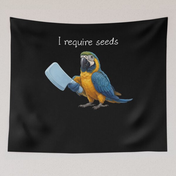 Item preview, Funny Blue and Gold Macaw Parrot Require Seeds Bird Lover designed and sold by TerryConnells.