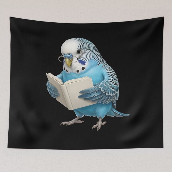 Item preview, Funny Blue Budgerigar Parrots Reading Book Bird Lover designed and sold by TerryConnells.