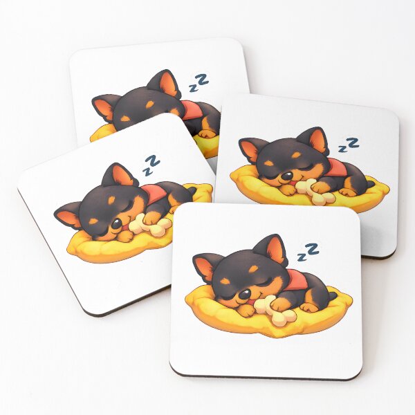 Item preview, Kawaii Cute Mini Pincher Dog Sleep designed and sold by VictorySticker.