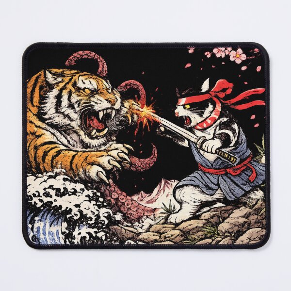 Item preview, Tiger vs. Samurai Cat designed and sold by sevenvisuals.