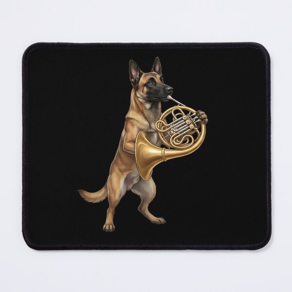 Item preview, Belgian Malinois Playing French Horn Player Dog Lover designed and sold by DoodleTortle.