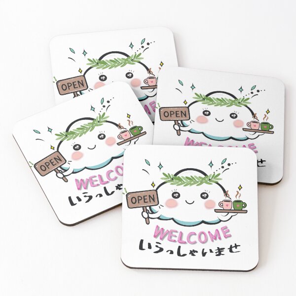 Item preview, Cute Blank Cloud with Welcome Open Sign - Irasshaimase designed and sold by StudioNoRule.