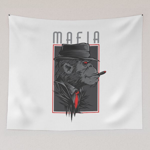 Item preview, Gangster Monkey design, Mafia street art designed and sold by LeedsArtStudio.
