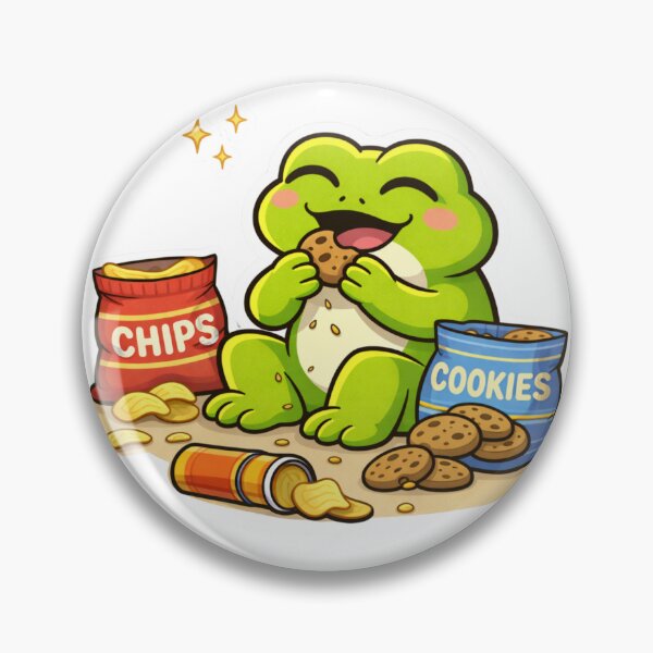 Item preview, Relatable Frog Sticker – Minimal Frog Snack Time Aesthetic Cute Animal Laptop Sticker designed and sold by DownloSpace.
