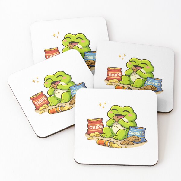 Item preview, Relatable Frog Sticker – Minimal Frog Snack Time Aesthetic Cute Animal Laptop Sticker designed and sold by DownloSpace.