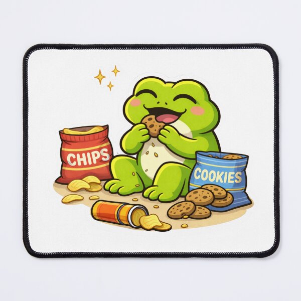 Item preview, Relatable Frog Sticker – Minimal Frog Snack Time Aesthetic Cute Animal Laptop Sticker designed and sold by DownloSpace.