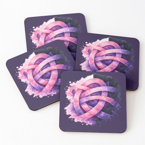 Item preview, Watercolor Infinity Knot – Pink and Purple Abstract Geometry designed and sold by blankTeeShirt.