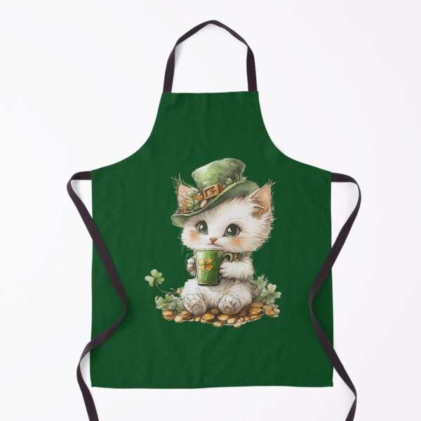 Item preview, Cute Lucky Cat With Shamrock Mug – St Patrick’s Day Kitten designed and sold by Erika Kaisersot.