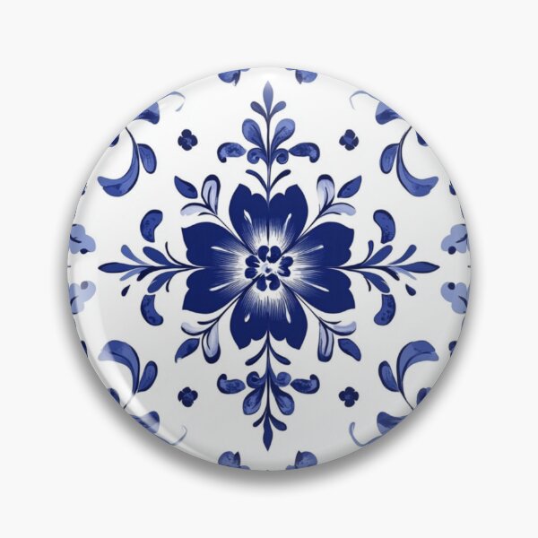 Item preview, Royal Delft Blue Flower Hand Painted Pattern designed and sold by GrinGalore.