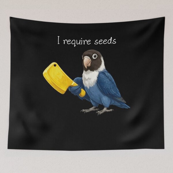 Item preview, Funny Blue Masked Lovebird Parrot Require Seeds Bird Lover designed and sold by TerryConnells.