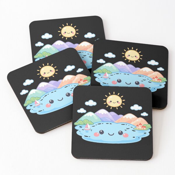 Item preview, Cute Lake Annecy - kawaii designed and sold by DamioPolArt.