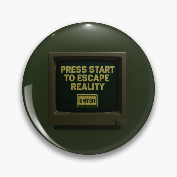 Item preview, Press Start to Escape Reality — Retro CRT Pixel Art designed and sold by sorryNOTsorry.brand.