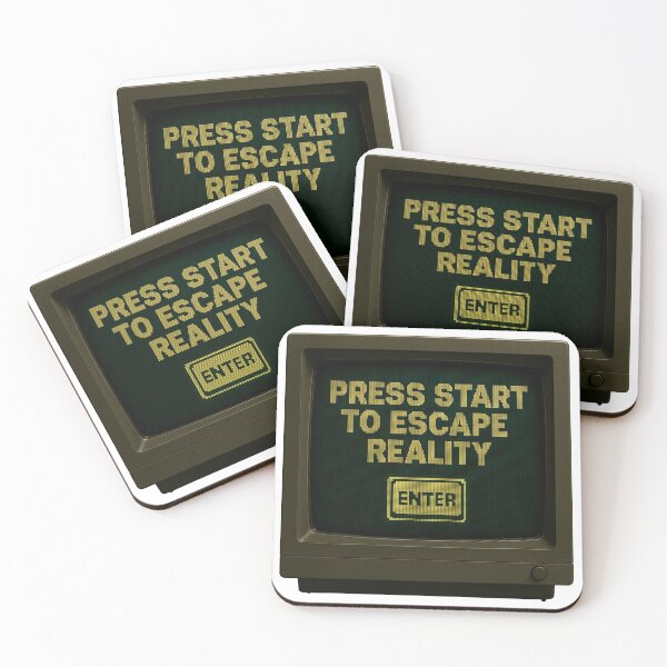 Item preview, Press Start to Escape Reality — Retro CRT Pixel Art designed and sold by sorryNOTsorry.brand.