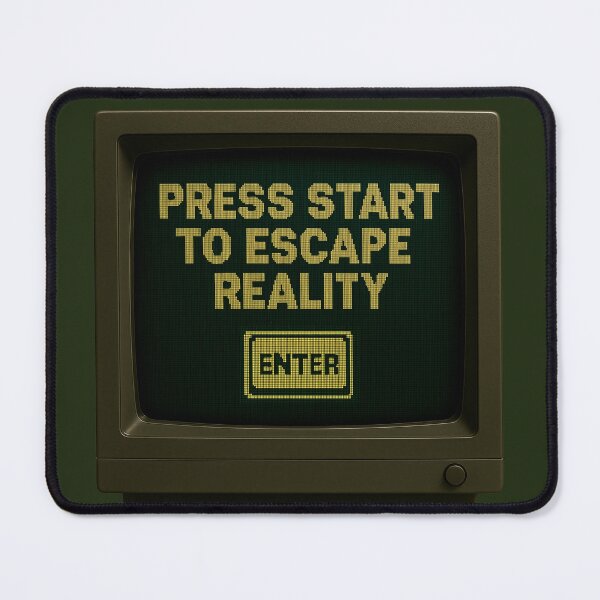 Item preview, Press Start to Escape Reality — Retro CRT Pixel Art designed and sold by sorryNOTsorry.brand.