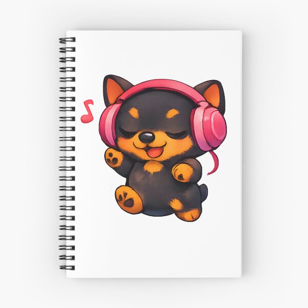 Item preview, Kawaii Cute Mini Pincher Dog Music designed and sold by VictorySticker.