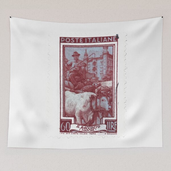 Item preview, Italy Italian Cattle Red 60 Lira Vintage Postage Stamp designed and sold by red-amber65.